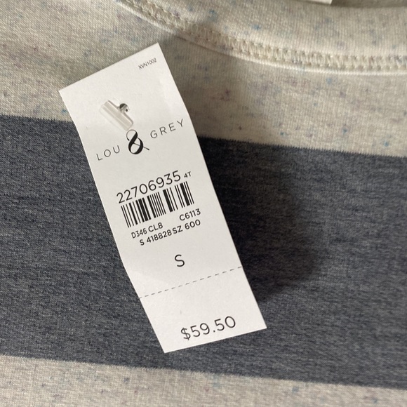 BNWT LOFT LOU & GREY striped shirt sleeve dress - Picture 5 of 12